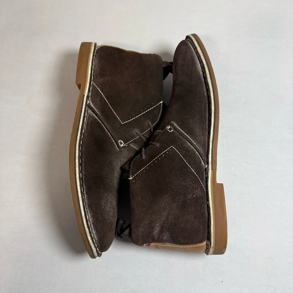Steve Madden Syrio Distressed Brown Suede Leather Lace up Ankle Boots Size 13